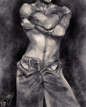 half body sketch